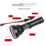 White laser Long Shot Rechargeable Searching Flashlight