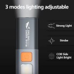 Mini Rechargeable Flashlight, with COB side light, Zoomable