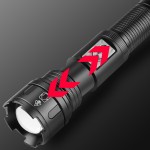30W LED flashlight with Power Bank,Zoom in/out,with camping/warning light.