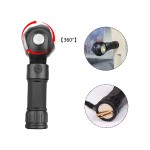 360 degree rotation multicolor Rechargeable flashlight,with magnet,Spot &flood beam,with Red warning