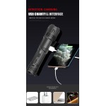 Aluminum Rechargeable LED Flashlight Zoom in/Zoom out,with belt clip,power bank