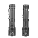 Aluminum Rechargeable LED Flashlight Zoom in/Zoom out,with belt clip,power bank