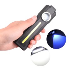 Multifunction & Foldable LED work light +UV, with rotating magnet base,USB rechargeable