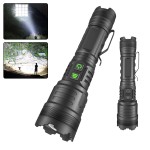 Rechargeable Aluminum Flashlight, Zoom In/Zoom Out,With Pocket Clip