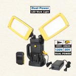 Dual  LED Work Lights compatible with 7 brands Rechargeable 18V-20V Lithium battery,AC Adaptor Available