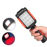 2 in 1 Foldable & Rechargeable LED Work Light with Red Warning Light with Magnetic Base  