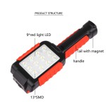 2 in 1 Foldable & Rechargeable LED Work Light with Red Warning Light with Magnetic Base  