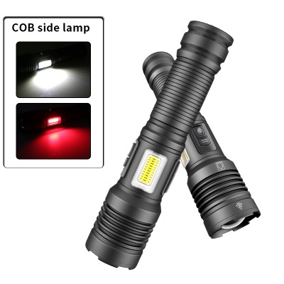 Rechargeable LED flashlight +  side light+power bank