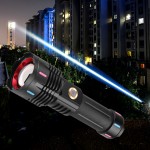 30W LED flashlight with Power Bank,Zoom in/out,RGB Luminous