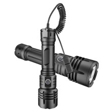 Rechargeable Tactical Flashlight, with Extendable Tail Switch
