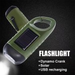 Dynamo crank &Solar flashlight with power bank