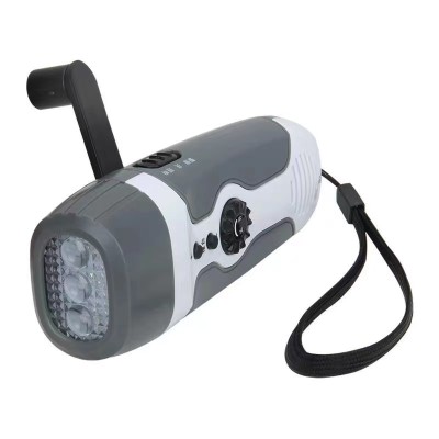 Dynamo crank flashlight with radio,power bank