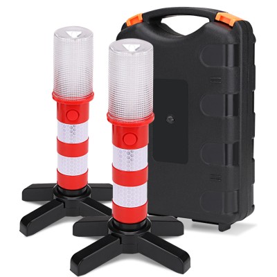 2 Pack LED Traffic Warning Baton ，Emergency Signal Flashlight
