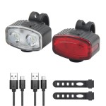 2 PACK Bicycle Light Set, USB Rechargeable Bicycle Headlight + Rechargeable Taillight