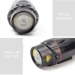 USB Rechargeable Bicycle Headlight with Side Fog Light,Photocell Sensor