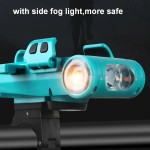 5 IN 1 Bicycle Headlight+Power Bank+Phone Holder+Alarm+Side Fog Light