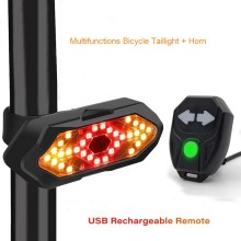 Wireless Remote LED Bicycle Taillight with Horn