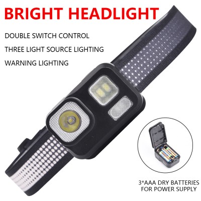 3*AAA dry battery camping head lamps,multicolor,night run light,bicycle safety light
