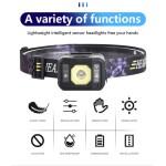 multicolor camping head light,night runing safety light,hand wave,USB charging