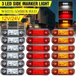 3LED Truck Side Marker Light (colors available: Red/White/Amber)