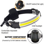 3*AAA dry batteries COB LED headlamp
