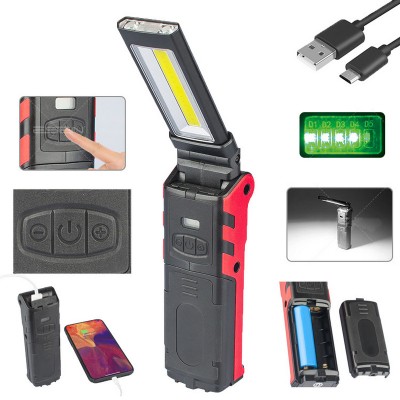 Rechargeable LED work light, with Replaceable Batteries design,Power Bank function
