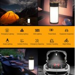 Rechargeable LED Camping Lanterns with Power Bank,USB chargeing port 360 degree irritation angle