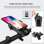 4 IN 1 Bicycle Headlight with Power Bank,Horn,Phone holder,4000mAh