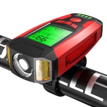 Recharegable Bicycle Light with Side Fog Light, with Speedmeter