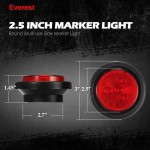 2.5 inch round marker light  with grommet and pigtails 