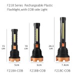 USB Recharging Plastic LED Torch with COB side light