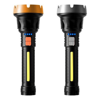 USB Recharging Plastic LED Torch with COB side light