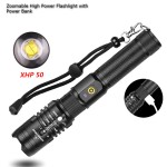 Rechargeable Flashlight+ Zoom in/out+ Power Bank