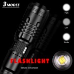 Rechargeable Flashlight+ Zoom in/out+ Power Bank