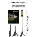 Multi-functions Telescopic Rechargeable LED Flood Light with Power Bank,Warning Light,Torch etc.