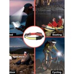 USB Rechargeable COB Camping head light with tail runing safety light,Hand free work ligt