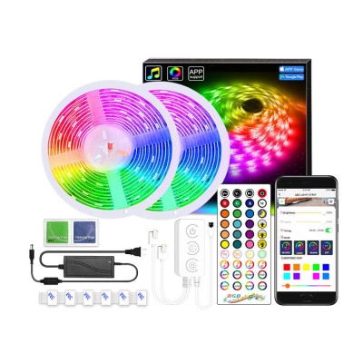 APP Bluetooth LED Strip Lights 5m RGB 5050 SMD Flexible Ribbon Waterproof RGB LED Light 20m 10m 40 Key Wireless Controller