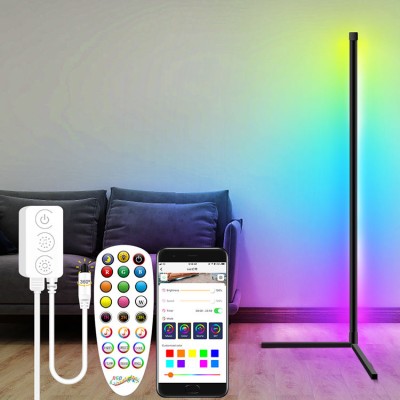 Wireless Control Floor Lamp RGB Colorful Corner Lamp Living Room Bedroom Right Angle Strip Atmosphere Lamp
