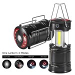 USB Charging Outdoor Camping Light with Torch,Red Warning Light,4 work modes,With magnets 