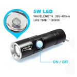 USB Rechargeable  UV LED Flashlight,Zoomable