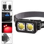 Rechargeable induction LED headlamp with red warning light