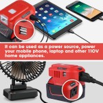 Portable Power Inverter for Dewalt|BOSCH|Makita|Milwaukee 14.4/18V Battery, With USB Output|LED Light