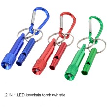 2 IN 1 keychain torch+whistle