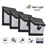 40 LEDs Three Sides Outdoor Solar LED Wall lamp with Motion Sensor