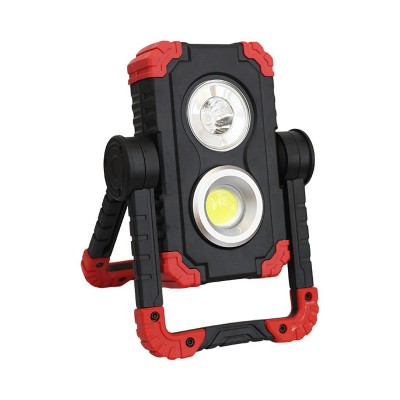 High beam-low beam adjustable work light 4*AA dry battery 800lm 10W+5W LED 360° rotation stand