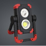 High beam-low beam adjustable work light 4*AA dry battery 800lm 10W+5W LED 360° rotation stand