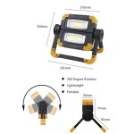 Foldable 2*10W COB LED work light,5000mAh battery, 360° rotation stand