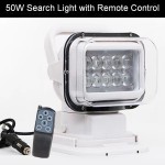 50W LED Spotlight LED Search Light 360 Degree LED Rotating Remote Control Work Light with Magnetic Base for SUV Boat