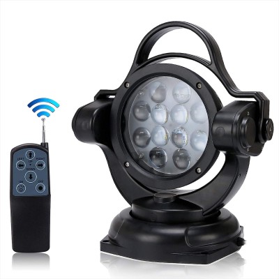 60W LED Rescue Search light for Boat Marine, Spotlight with Wireless Remote, 4800lumen