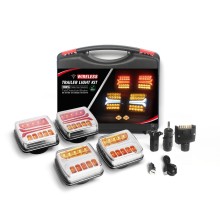 4 Lights Wireless Trailer Light Kit,With magnet base,Wireless & Rechargeable,no installation needed